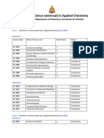 Course Catalogue - BSC (External) in Applied Chemistry