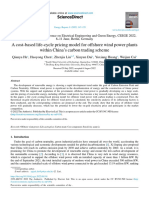 A Cost-Based Life-Cycle Pricing Model For Offshore Wind Power Plants Within China's Carbon Trading Scheme