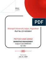 Marketing Management DMBA203