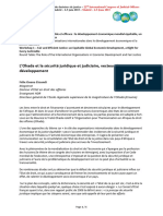 L'Ohada Et La Sécurité Juridique Et Judiciaire, Vecteur de Développement