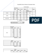 Cefeteria Calculation Sheet