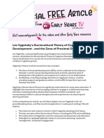 Lev Vygotsky's Sociocultural Theory of Cognitive Development - and The Zone of Proximal Development