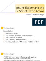 Quantum Theory and The Electronic Structure of Atoms