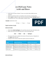 Acids and Bases SaveMyExam Notes