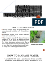 Irrigation and Water ManagemenT