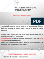 Primeira Guerra Mundial Atividade e Slide