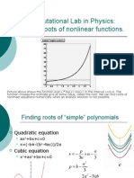 Computational Lab in Physics: Finding Roots of Nonlinear Functions