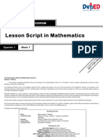 Lesson Script in Mathematics: National Math Program