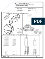 First Term Maths Written Paper KG-1