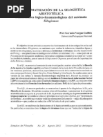 La Automatización de La Silogística Aristotélica Fundamentos Lógico-Fenomenológicos Del Autómata