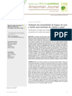 Avaliação Das Propriedades Do Bagaço de Cana e Bambu para Produção de Celulose e Papel