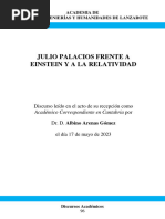 JULIO PALACIOS FRENTE A EINSTEIN Y A LA RELATIVIDAD-Discurso-96 