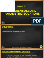 Lesson 12 Derivatives of Parametric Equations