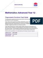 Mathematics Advanced Year 12 Topic Guide Trigonometric Functions