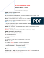 Leçon 1.4. Exemples de Transformations Chimiques