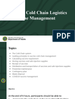 Module 3 - Cold Chain Logistics and Vaccine Management