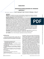 Optimization of Three-Dimensional Printing Parameters For Orthodontic Applications