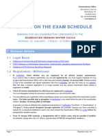 Directive On The Exam Schedule: 1 General Details