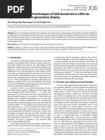 Characteristics and Techniques of Gan-Based Micro-Leds For Application in Next-Generation Display