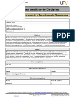 Ementa Ciência e Tec Alim UFV (2022) - Armazen e Tecnologia de Oleaginosas