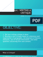 W3 Writing A Critique