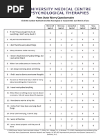 UMC Penn State Worry Questionnaire