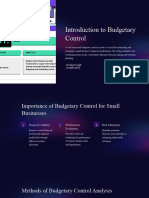 Introduction To Budgetary Control