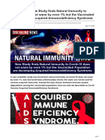 BREAKING New Study Finds Natural Immunity To Covid 19 Does Not Wane by Even 1 But The Vaccinated Are