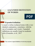 Expanded Definition of Words