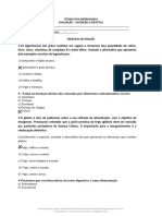 Exercícios para Prova de Nutrição Grau-Tecnico PDF