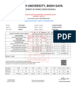 Marksheet - Magadh University, Bodh Gaya