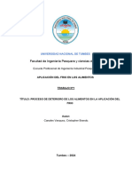 Aplicacion de Frio - DEterioro de Los Alimentos en La Aplicacion Del Frio