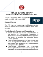 Summary of Changes Rules of The Court 2020 2022