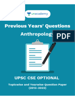 Previous Years' Questions Anthropology: Upsc Cse Optional