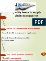 Learning Unit 4 - Quality Issues in Supply Chain Management