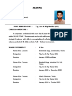 Santhosh Resume and Certificates