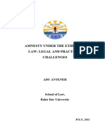 Amnesty Under The Ethiopian Law: Legal and Practical Challenges