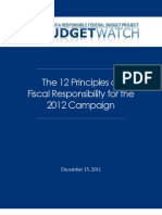 The 12 Principles of Fiscal Responsibility For The 2012 Campaign