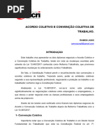 Direito Do Trabalho. Acordo Coletivo e Convenção Coletiva de Trabalho.