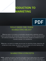 Introduction To Marketing