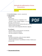 Vias de Administração de Medicamentos e Formas Farmacêuticas