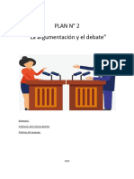 Plan #2 "La Argumentación y El Debate": Alumna/o: Profesora: Ailin Victoria Benítez Prácticas Del Lenguaje