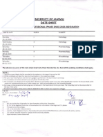 Jammu: Date-Sheet University of