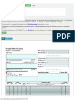 Straight Bill of Lading Printable Template