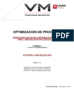 Optimizacion de Procesos: Técnicas de Evaluación Y Revisión de Programas (Pert) Y Método de Rutas Críticas (CPM)