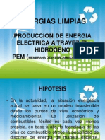 Produccion de Energia Electrica A Travez El Hidrogeno