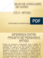 ORIENTAÇÃO 1 TCC II - Artigo