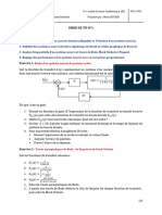 TD1-précision Et Stabilité D'un Systéme Asservi (Section L3B)