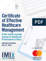 University of Toronto Certificate of Effective Healthcare Management Brochure