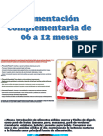 Alimentación Complementaria de 06 A 12 Meses